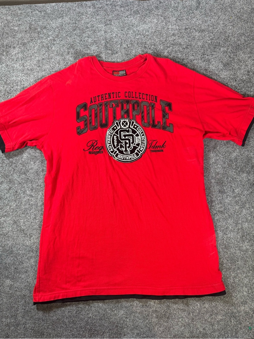 Vintage Southpole Shirt Mens 2XL Red Double Shirt  Graphic Logo Streetwear Y2k